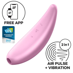 SATISFYER SUCCIONADOR DE CLITORIS 11 MODOS DE PRECION DE AIRE Y 11 MODOS DE VIBRACION RECARGABLE Y BLUETOOTH CURVY3+ 7526 - comprar online