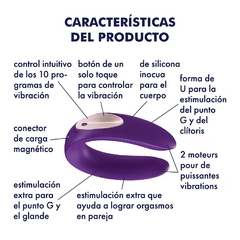 SATISFYER ESTIMULADOR U CON 10 MODOS DE VIBRACION RECARGABLE DOUBLE PLUS J2008-3-P - CATAMARCASEX LENCERIA Y SEX SHOP