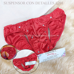 PASIONEL SUSPENSOR DE MICROFIBRA CON DETALLES ROJO E 201R S
