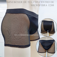 PASIONEL MINI BOXER DE TUL CON CENTRO DE MICROFIBRA NEGRO E 208N M