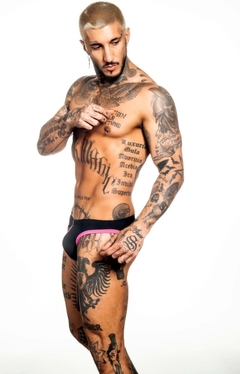 NARCISO SLIPS EUGE 085 MICROFIBRA NEGRO FUCSIA - comprar online