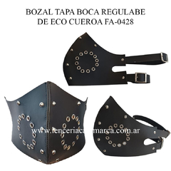 INFARTA SADO BOZAL TAPA BOCA ECO CUERO NEGRO FA-0428-00-1