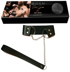 INFARTA COLLAR DE AHORQUE DE ECO CUERO CON CADENA NEGRO FA-0643-01-1 - comprar online