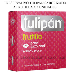 TULIPAN PRESERVATIVO FRUTILLA X 3 UN 178