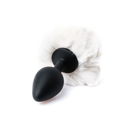 ST PLUG ANAL MEDIANO DE SILICONA CON POMPON BLANCO 22190664 - comprar online