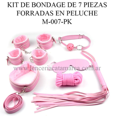 INFARTA KIT DE BONDAGE DE 7 PIEZAS CON PELUCHE ROSADO FTM-007-PK