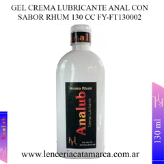 Botella de gel crema lubricante anal con sabor a rhum, de 130 cc, marca FYL.
