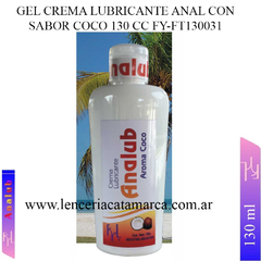 Botella de gel crema lubricante anal con sabor a coco, 130 cc.