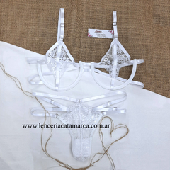 MARGA CONJUNTO TRIANGULO DE ENCAJE CON ARO COLALESS 2 TIRAS REGULABLE GALAXYB - CATAMARCASEX LENCERIA Y SEX SHOP