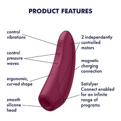 SATISFYER SUCCIONADOR DE CLITORIS RECARGABLE Y BLUETOOTH CURVY1+ J2018-U80-3 en internet