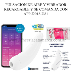 SATISFYER SUCCIONADOR DE CLITORIS RECARGABLE Y BLUETOOTH CURVY2+ J2018-U81-2