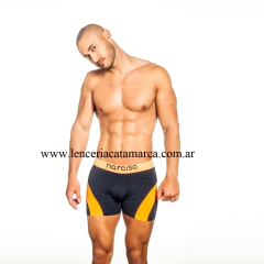 NARCISO BOXER JAZZ MICROFIBRA NEGRO NARANJA en internet
