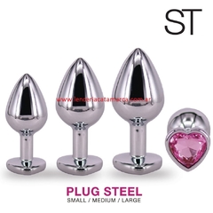 ST KIT DE PLUG ANAL DE METAL 3 TAMAÑO KIT RY 1003 PINK