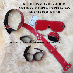 SADO KIT PARA SADOMASOQUISMO 3 PRODUCTOS ROJO KIT3R