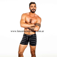 NARCISO BOXER KLEIN RAYA DE ALGODON NEGRO - comprar online