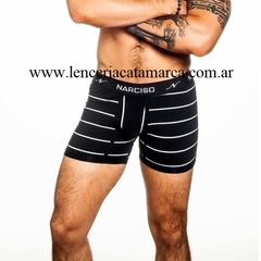 NARCISO BOXER KLEIN RAYA DE ALGODON NEGRO