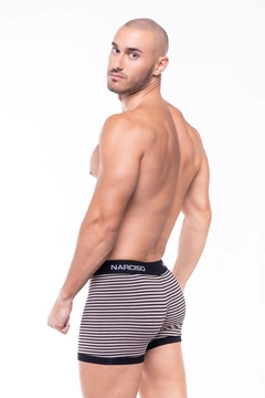 NARCISO BOXER KLEIN RAYADO DE ALGODON TOSTADO en internet