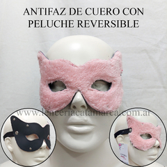 SADO ANTIFAZ CUERO GATUBELA CON PELUCHE REVERSIBLE ROSADO KS 25452RO