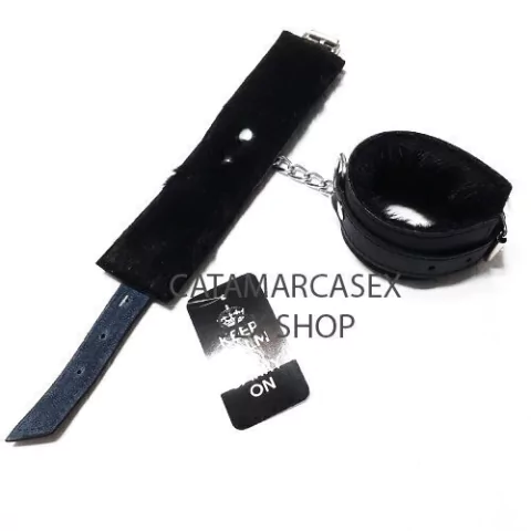 SADO ESPOSA DE CUERO CON PELUCHE Y CADENA KS35150N