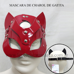 SADO ANTIFAZ GATITA DE CHAROL ROJO KS 35501R