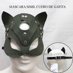 SADO ANTIFAZ GATITA DE SIMIL CUERO GRIS KS 35503G