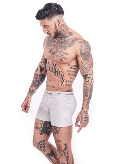 NARCISO BOXER LAZZY RAYAS 1000 DE MICROFIBRA BLANCO - comprar online