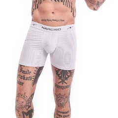 NARCISO BOXER LAZZY RAYAS 1000 DE MICROFIBRA BLANCO