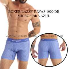 NARCISO BOXER LAZZY RAYAS 1000 DE MICROFIBRA AZUL