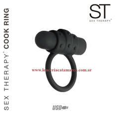 ST ANILLO PENEANO CON VIBRADOR 10 VELOCIDADES RECARGABLE COCK RING LY88B09-010 BLACK - comprar online