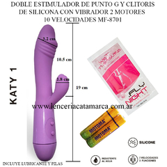 ST DOBLE ESTIMULADOR VIBRADOR KATY 1 10 VELOCIDADES MF-8701 PURPLE