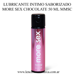 Botella de lubricante íntimo saborizado chocolate More Sex de 50 ml.