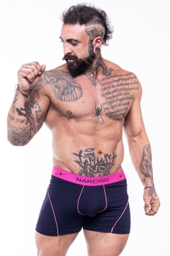 NARCISO BOXER NUBIA ALGODON AZUL FUCSIA - comprar online
