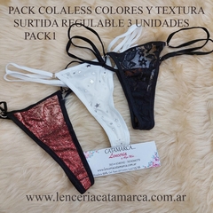 NARCISO PACK COLALESS COLORES Y TEXTURA SURTIDA REGULABLE 3 UNIDADES PACK1