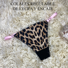 SEXITIVE COLALES DE LYCRA Y ENCAJE REGULABLE ANIMAL PRINT PAP TU