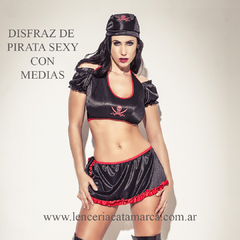 MALENA DISFRAZ DE PIRATA SEXY CON MEDIAS