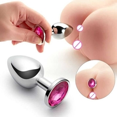 ST PLUG ANAL MEDIANO DE METAL FORMA CORAZON PLM107 PINK / SF-70798 - comprar online