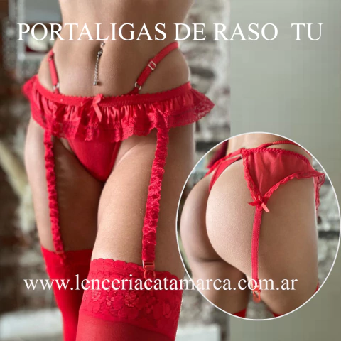 MOMENTOS PORTALIGAS DE RASO ROJO TU