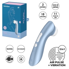 Imagen de SATISFYER SUCCIONADOR DE CLITORIS 11 MODOS DE PRECION DE AIRE Y 10 MODOS DE VIBRACION RECARGABLE PRO 2+ AZUL 7363 /3102