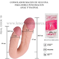 ST CONSOLADOR DOBLE PENETRACION SILICONADO REAL COCK 19 QY-DH011