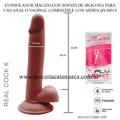 ST CONSOLADOR DE SILICONA CON SOPAPA DE USO ANAL O VAGINAL DE REAL COCK 6 QY-M019MARRON