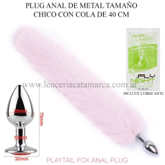 ST PLUG ANAL CHICO DE METAL CON COLA ROSADO RY-001+MPJ-037