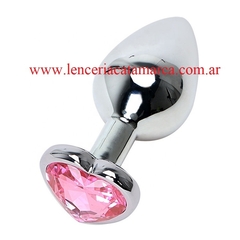 ST PLUG ANAL GRANDE DE METAL CORAZON RY-015 PINK - comprar online