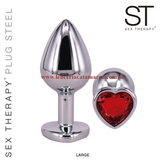 ST PLUG ANAL GRANDE DE METAL CORAZON RY-015 RED