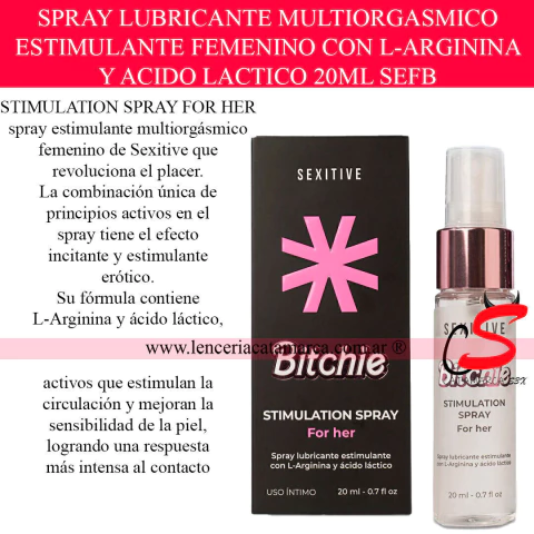 Comprar spray estimulante femenino multiorgásmico Bitchie con L-Arginina. Spray para orgasmos. Sex shop online en Argentina.
