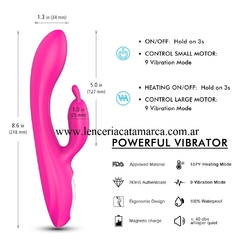 Imagen de S-HANDE DOBLE ESTIMULADOR VIBRADOR CON CALOR DE SILICONA SHD-S103