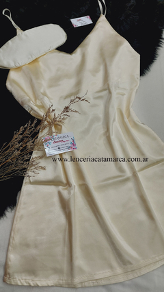 DELT BABY DOLL SOFFY DE SATEN Y ANTIFAZ BEIGE SOFFYBE - comprar online