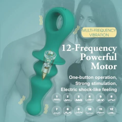 ST PLUG ANAL DE SILICONA CON 12 VIBRACIONES VERDE RECARGABLE DANY ST-AN-0174 - CATAMARCASEX LENCERIA Y SEX SHOP