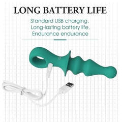 ST PLUG ANAL DE SILICONA CON 12 VIBRACIONES VERDE RECARGABLE DANY ST-AN-0174 - tienda online