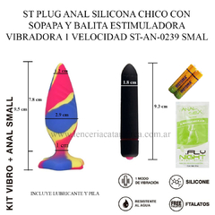 ST PLUG ANAL SILICONA CHICO CON SOPAPA Y BALITA ESTIMULADORA VIBRADORA 1 VELOCIDAD ST-AN-0239 SMALL