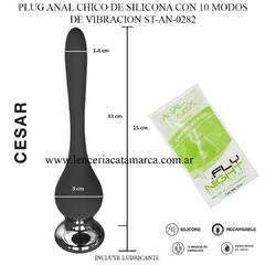 ST PLUG ANAL CHICO DE SILICONA CON 10 MODOS DE VIBRACION CESAR ST-AN-0282